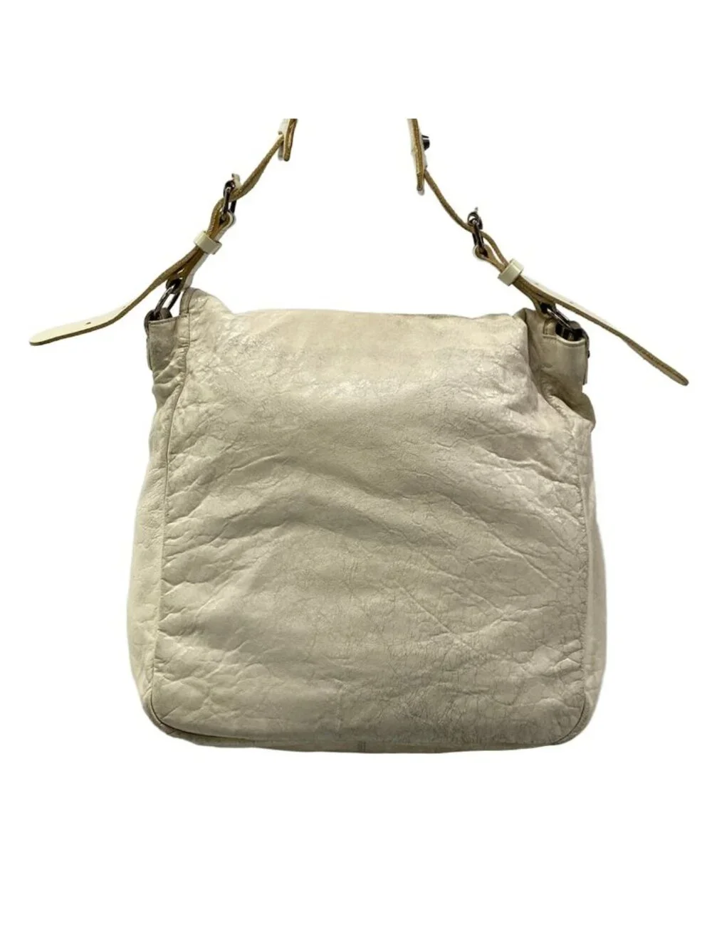 Balenciaga Shoulder Bag the Besace Ivory Leather